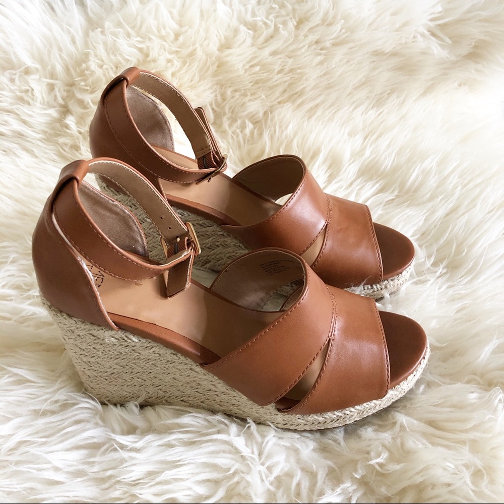 Time and Tru Tan Wedge Sandals